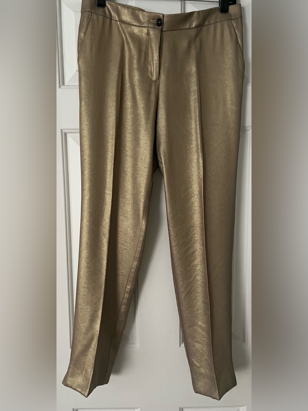 Etro Metallic Gold Cropped Trousers